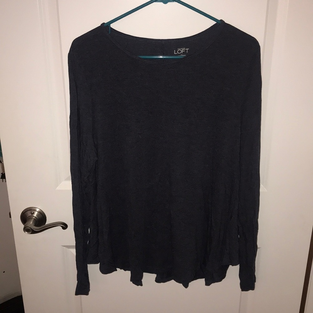 loft outlet long sleeve top navy